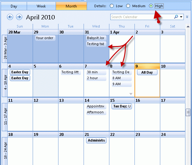 Calendar Detail View in Outlook Outlook Tips