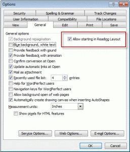 Disable Reading layout in Office 2003