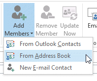 Add members from address book