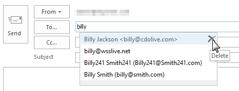 Auto-complete list in Outlook 2013