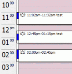 Start and end times on a 1 hour scale