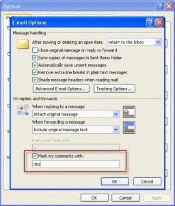 Mark My comments with... 