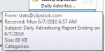 Tool tips in Outlook