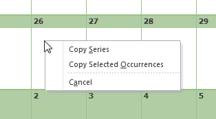 Copy series or occurrence in Outlook 2010