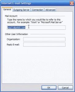 General tab in More Settings General tab in More Settings