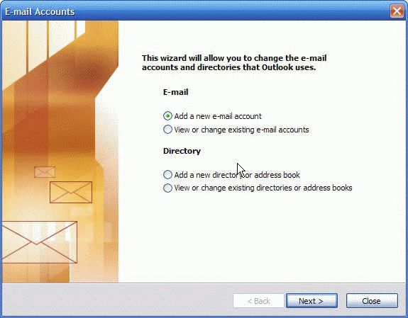 elimina account in Outlook 2003