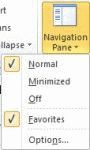 Favorites menu options