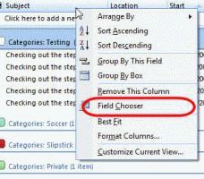 Right click, select Field Chooser