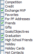 Category list close-up of Category list