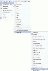 Views menu in Outlook 2007