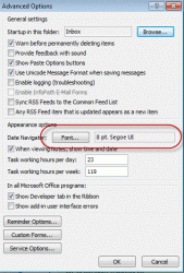 Change the font for the Date Navigator Calendar in Outlook 2003 and 2007