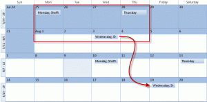 Drag appointments to a new date