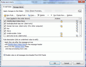 Rules Wizard and client-side rules