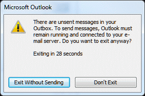 Outlook's Unsent message warning. 