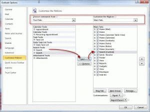 Customize Outlook Ribbon