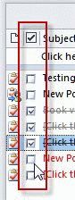 Click in the box to mark complete in list view
