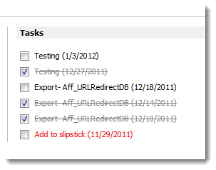 Task list in Outlook Today