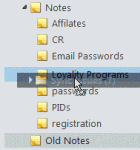 Dragging a folder with clicklock on