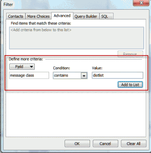 filter-distlist Create a filter to show only distribution lists