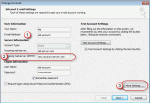 Change configuration of the email account settings