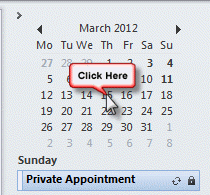 Click on any date in the Navigation Caledar