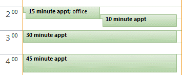 Appointments in a 30 minute scale