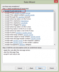Create an exception to a rule