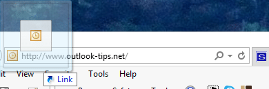 Drag a website address to a message to insert it as a link
