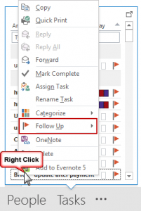 Choose Follow up to see the flag options