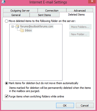 Outlook 2010's options for deleting messages