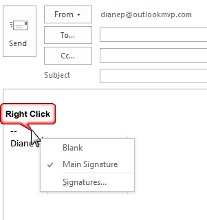 Right click to change signatures