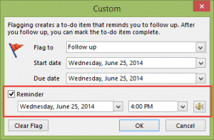 Choose a custom reminder time