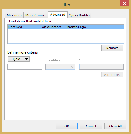 Create a filter for export