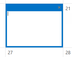 Type a new all day event in the month view