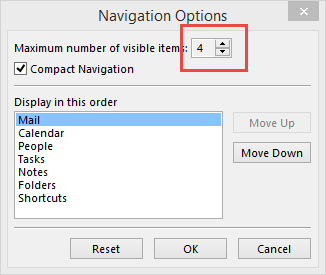 Navigation options