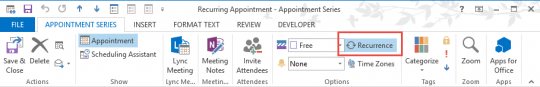Changing The Date Of A Recurring Appointment Outlook Tips