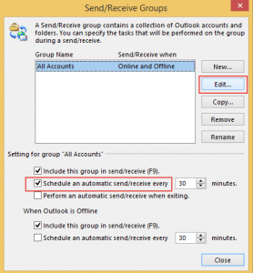 Disable schedule send and receive 