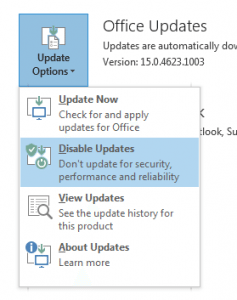 Disable Office updates