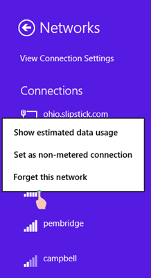 Change metered connection