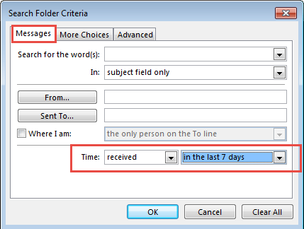 use the predefined time field