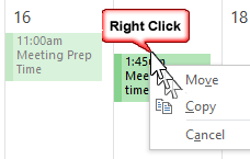 right click and drag to move or copy appointments