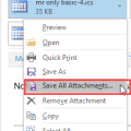 Save attachments default set in the registry