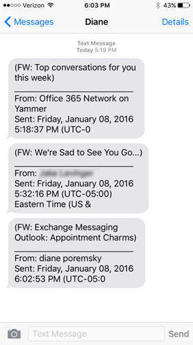 SMS message samples