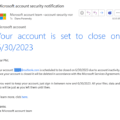 Microsoft account is marked for closure