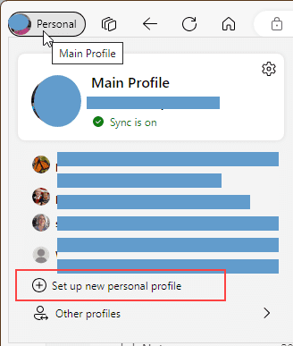 create a browser profile in edge