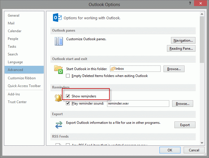 add reminder in outlook 2016