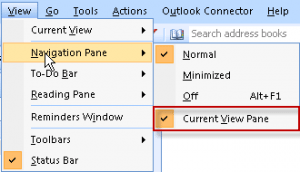 Turn off the current view pane