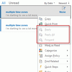 Forward draft messages from the context menu