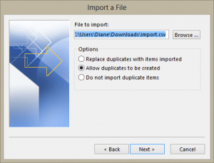 don't import duplicates