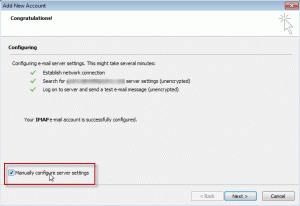 manually-configure Manually configure the account